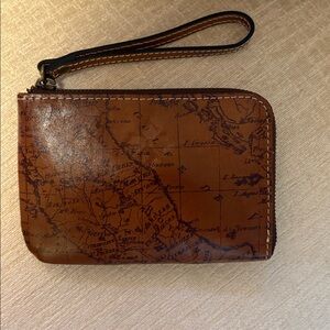 Patricia Nash Brown Map Print Wristlet